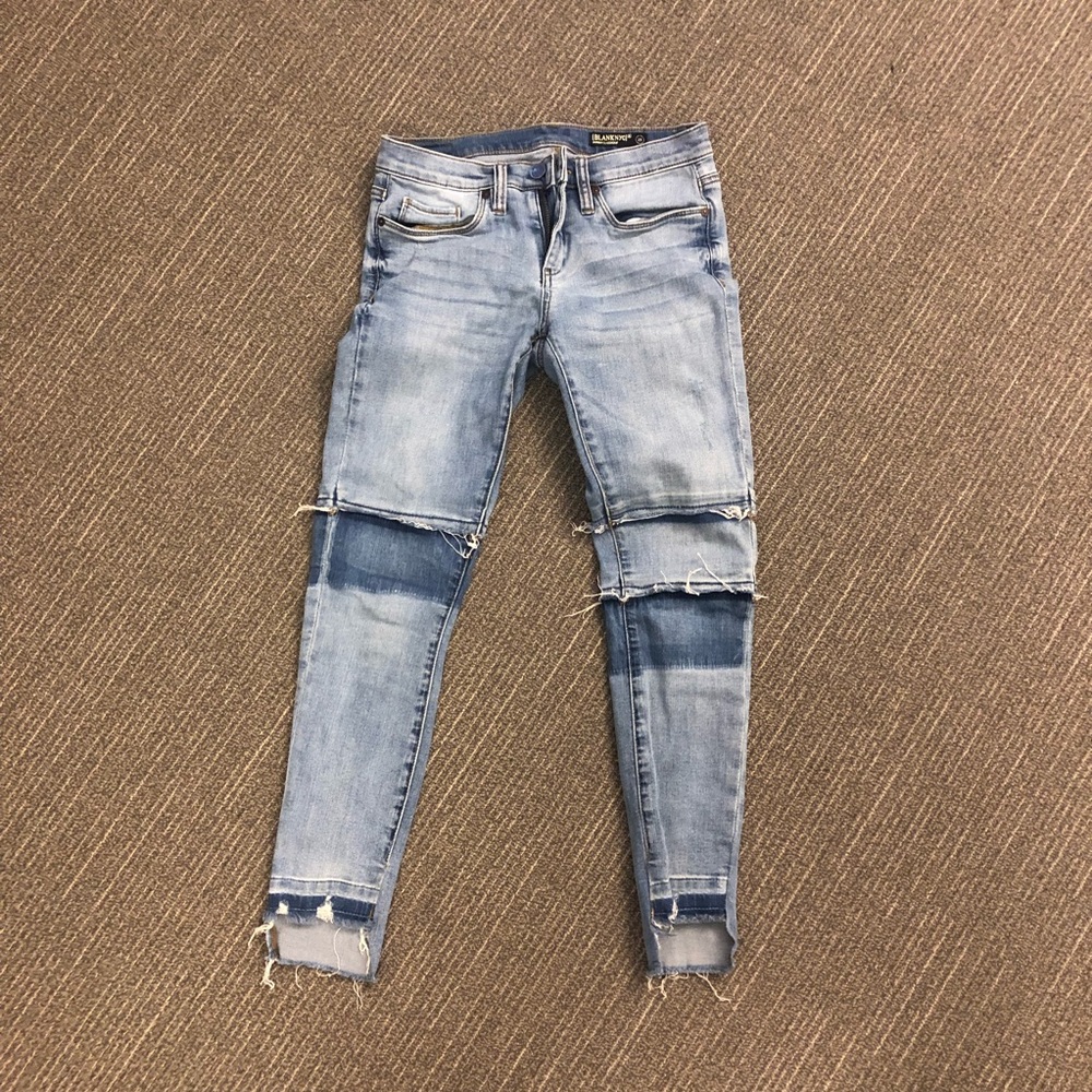 BLANK NYC low rise patchwork jeans size 25